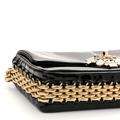 Chanel Patent Baguette Crystal CC Flap Bag Black 9 of 11