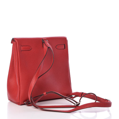 Hermes Taurillon Clemence Kelly Ado Backpack Rouge Casaque 3 of 10