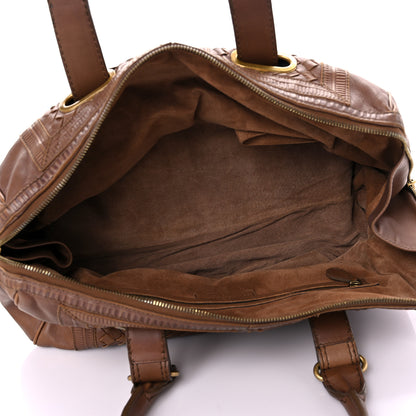 Bottega Veneta Nappa Intrecciato Accordion Satchel Noce 4 of 15