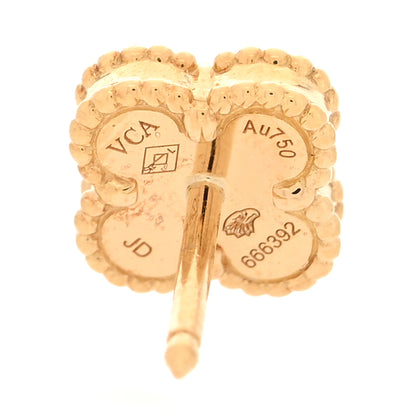 Van Cleef & Arpels 18K Yellow Gold Mother of Pearl Sweet Alhambra Earrings 4 of 4