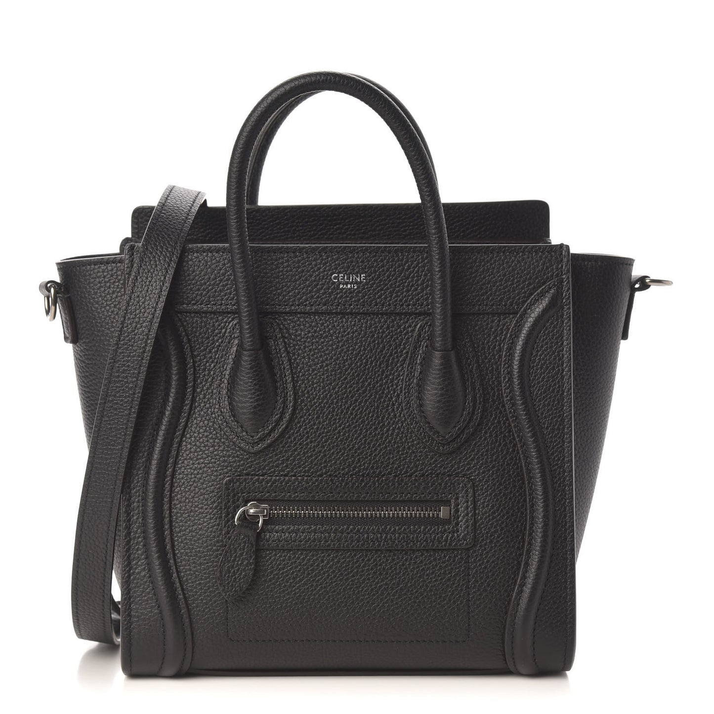 Drummed Calfskin Nano Luggage Black