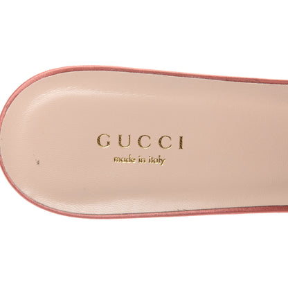 Gucci Tulle Ruffle Low Heel Slide Sandals 40 Peach White 8 of 10