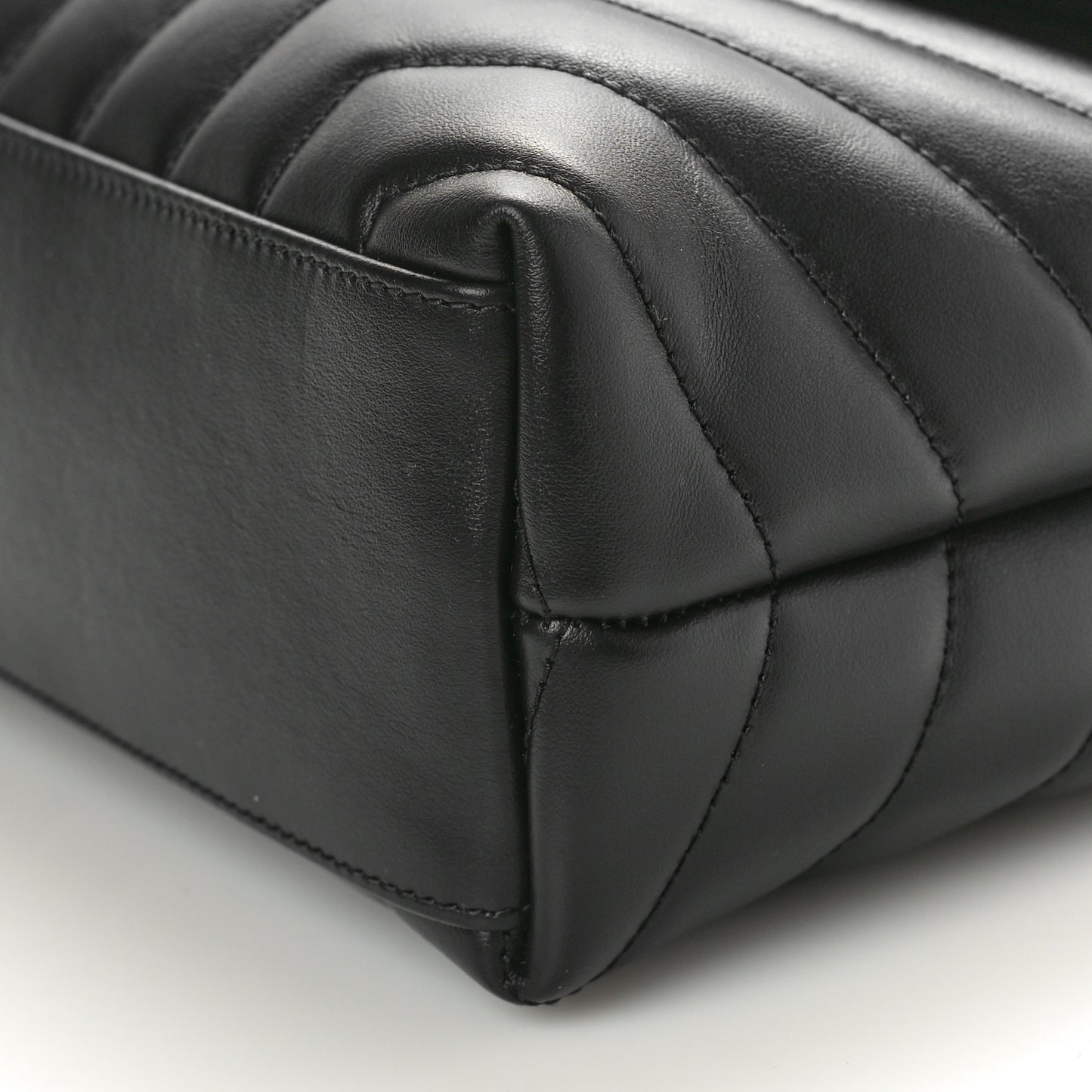 Calfskin Y Quilted Monogram Small Loulou Chain Satchel Black