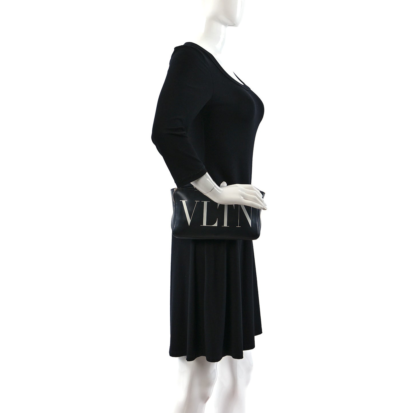 Calfskin VLTN Belt Bag Black White