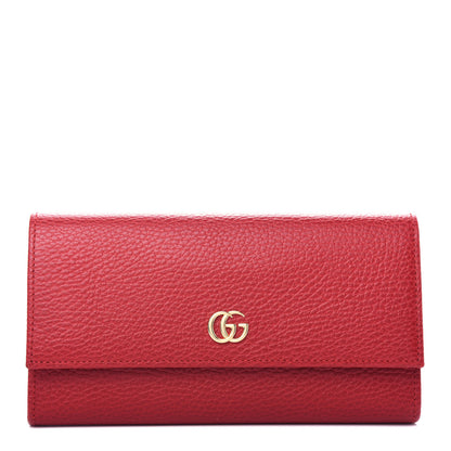 Gucci Dollar Calfskin GG Marmont Continental Wallet Hibiscus Red 1 of 8