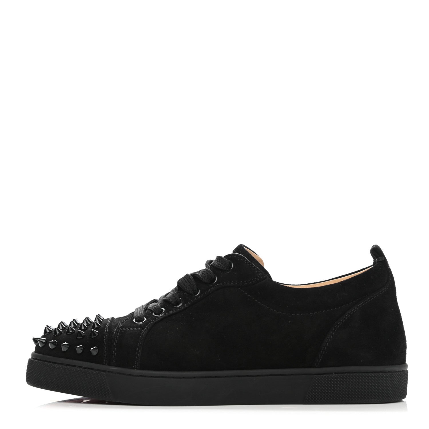Christian Louboutin Suede Louis Junior Spikes Flat Sneakers 37.5 Black 1 of 9