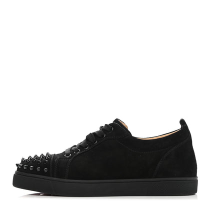 Christian Louboutin Suede Louis Junior Spikes Flat Sneakers 37.5 Black 1 of 9