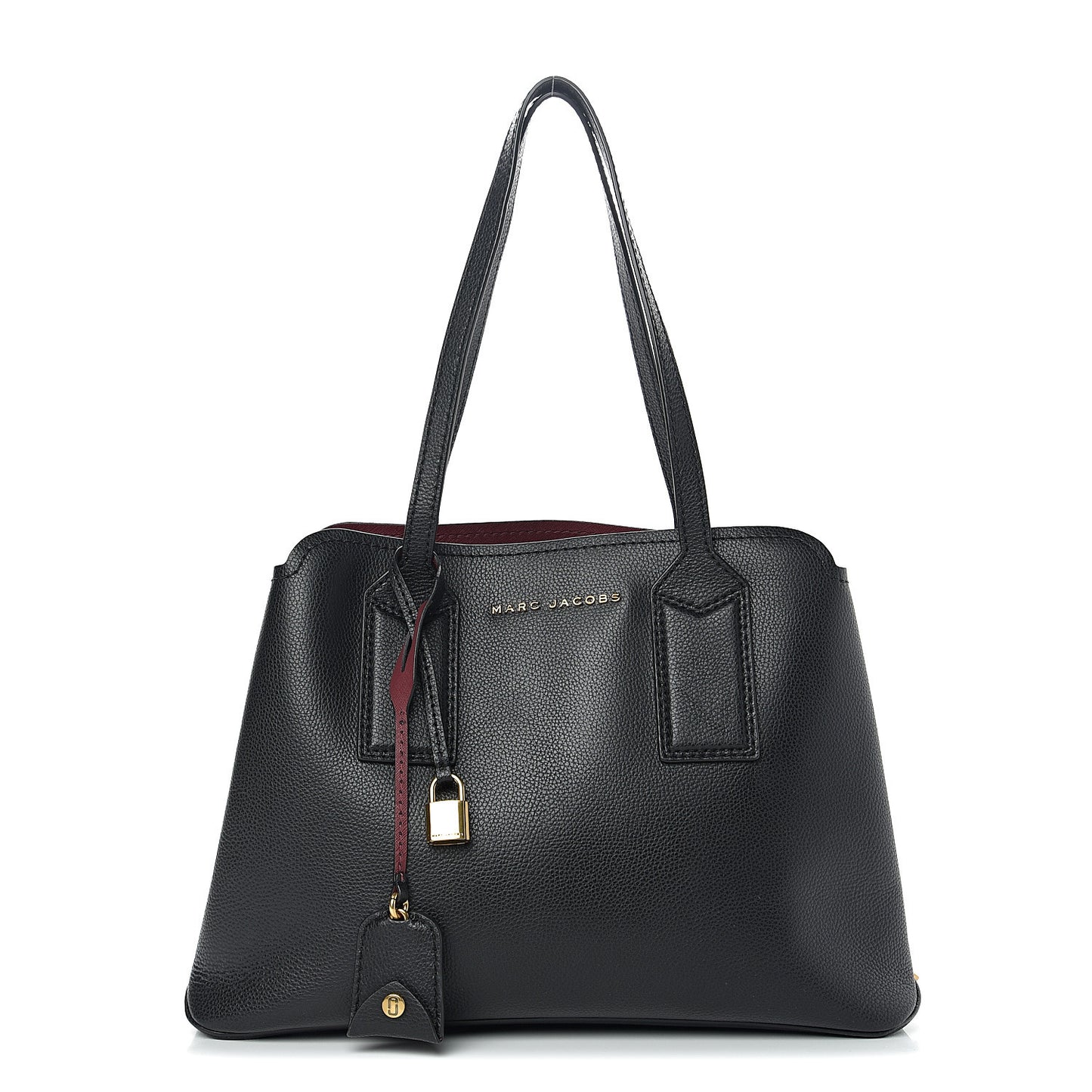Pebbled Calfskin Editor Shopping Tote Black
