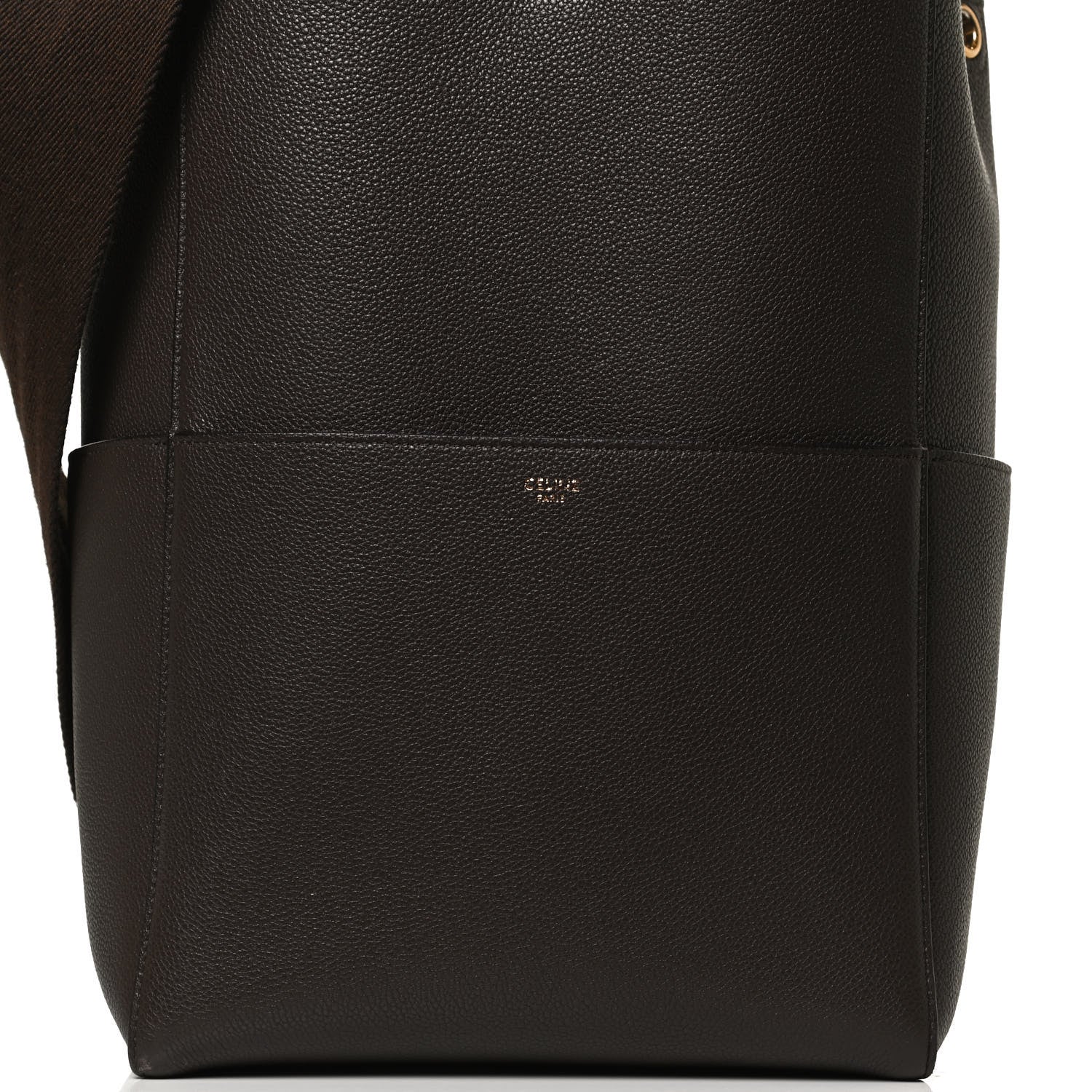 Celine Soft Grained Calfskin Sangle Bucket Bag Brown 6 of 10