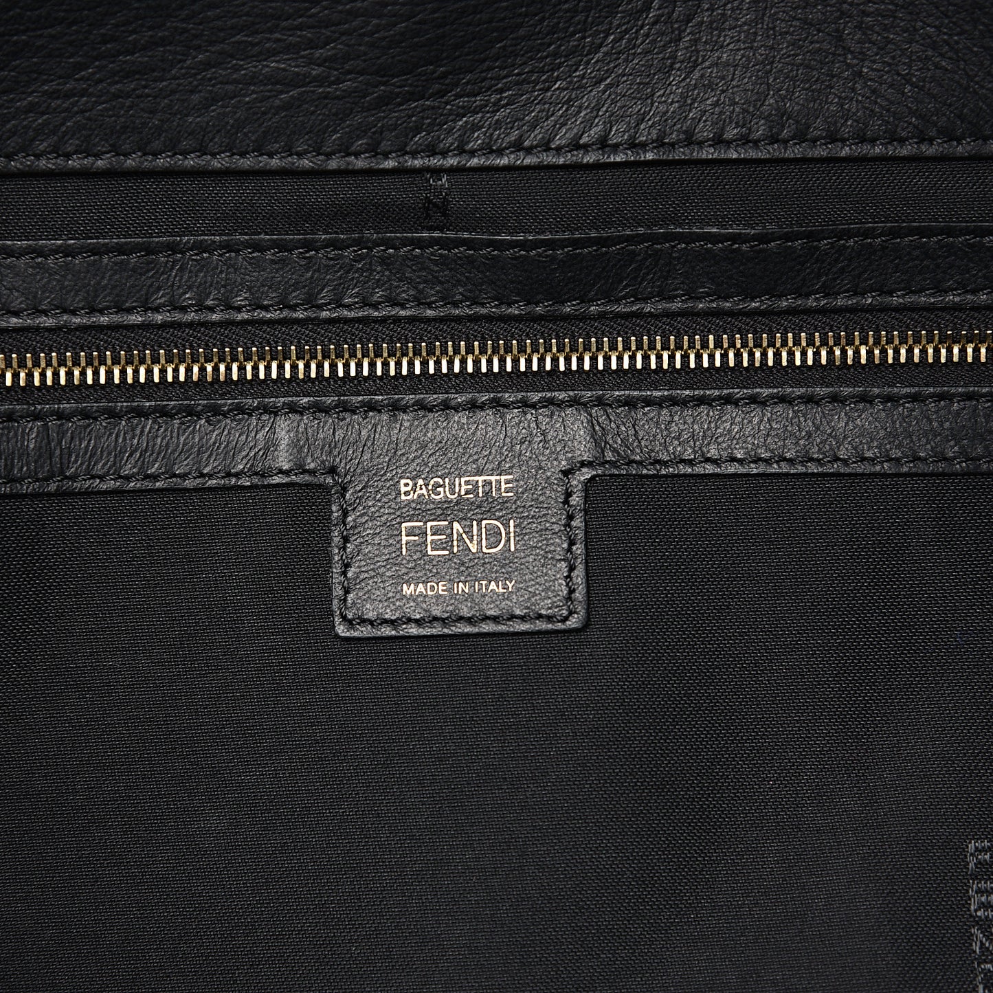 Nappa FF 1974 Embossed Large Baguette Black