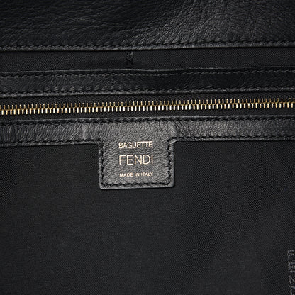 Fendi Nappa FF 1974 Embossed Large Baguette Black 5 of 9
