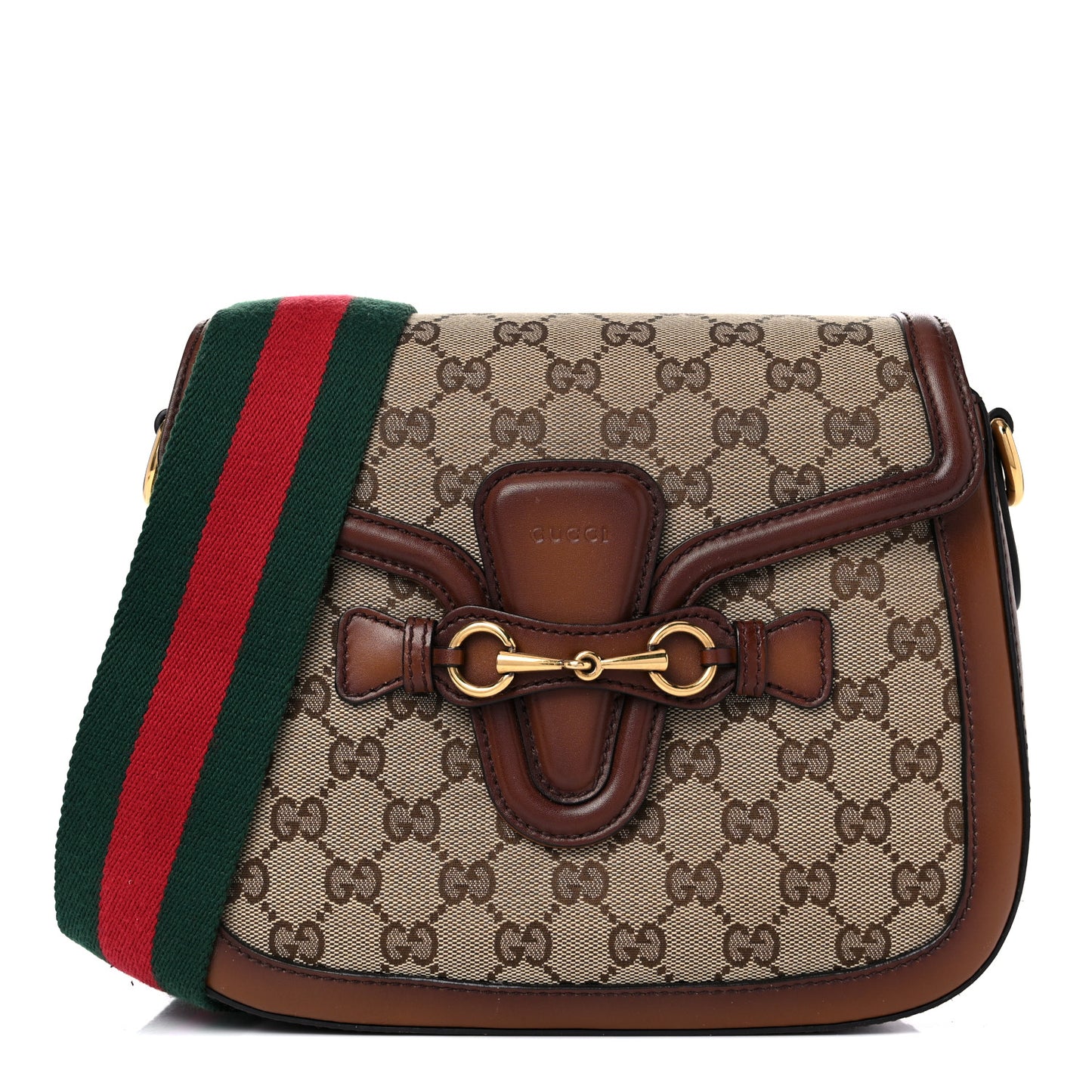 Monogram Medium Lady Web Shoulder Bag Beige Cuir