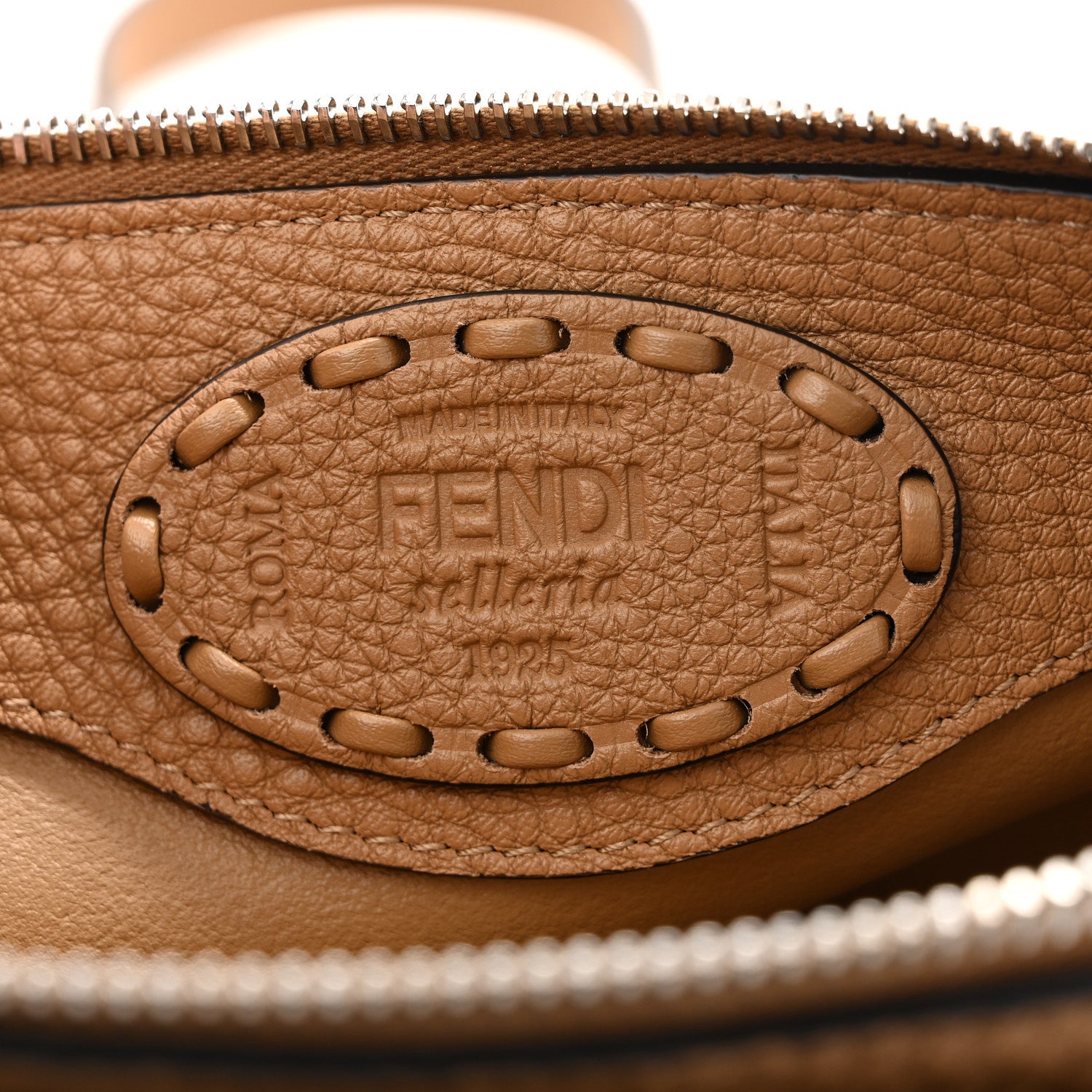 Fendi Cuoio Romano Selleria Sintetica Tape Stitch Mini By The Way Boston Bag Beige 6 of 12