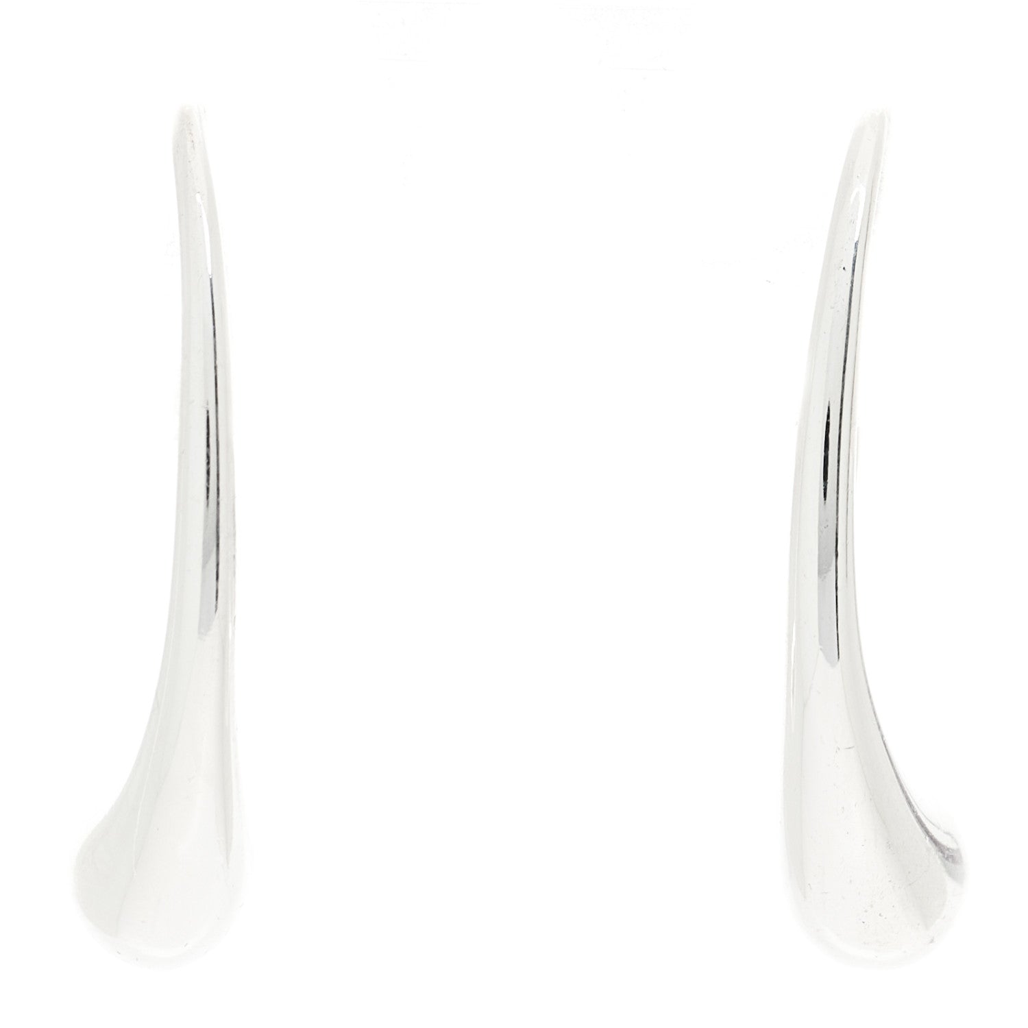 Tiffany Sterling Silver Elsa Peretti Teardrop Hoop Earrings 1 of 4