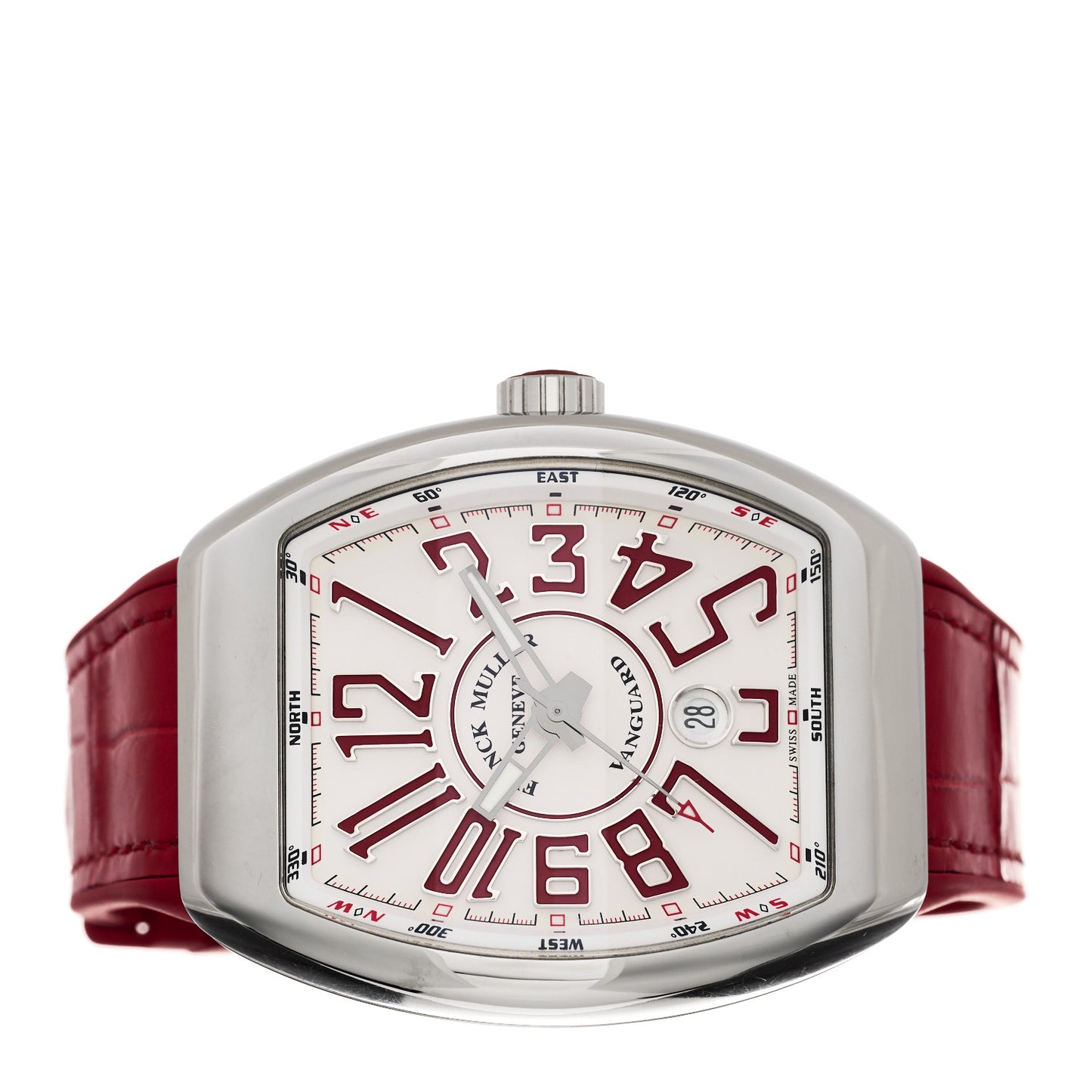 Stainless Steel Alligator 45mm Vanguard Automatic Watch Red V45SCDT