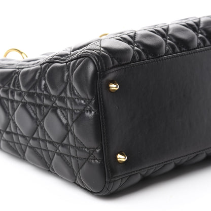 Christian Dior Lambskin Cannage Medium Lady Dior Black 6 of 12