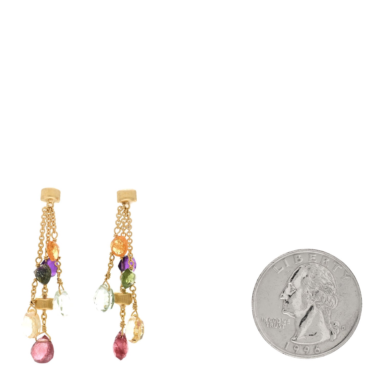 Marco Bicego 18K Yellow Gold Multi Gemstone Multi-Strand Drop Earrings 2 of 4
