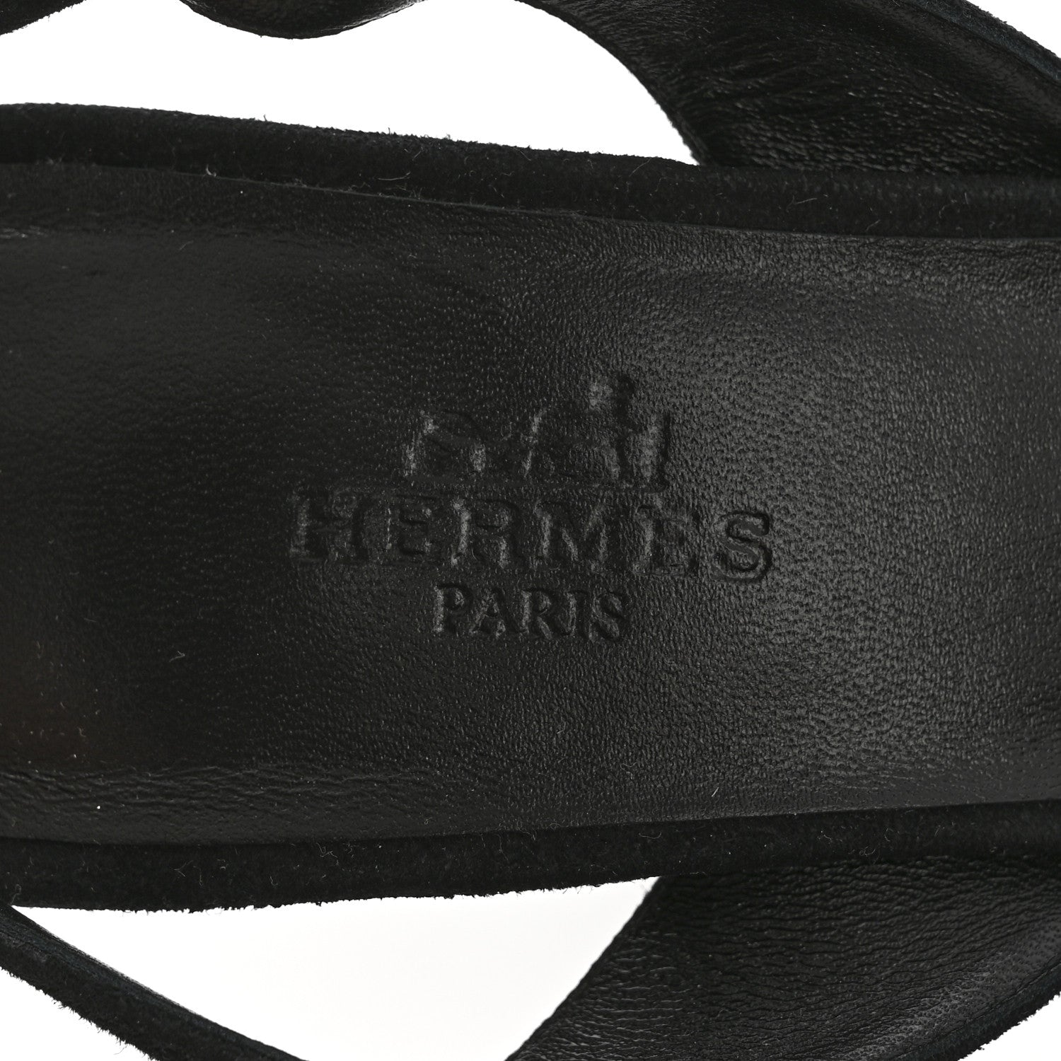 Hermes Suede Goatskin Crystal Heden 80 Sandals 36 Black 8 of 11