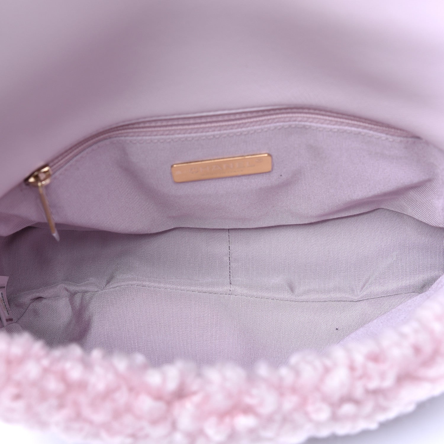Chanel Shearling Sheepskin Medium 19 Flap Light Pink 5 of 9