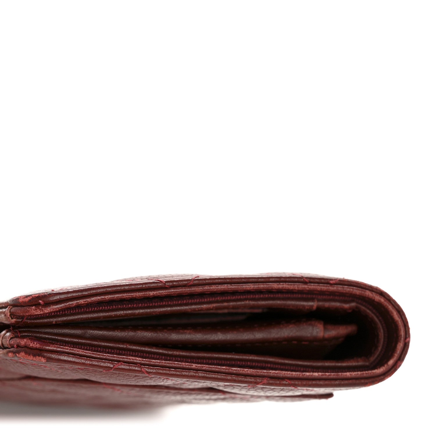 Chanel Caviar Quilted Yen Wallet Dark Red 11 of 12
