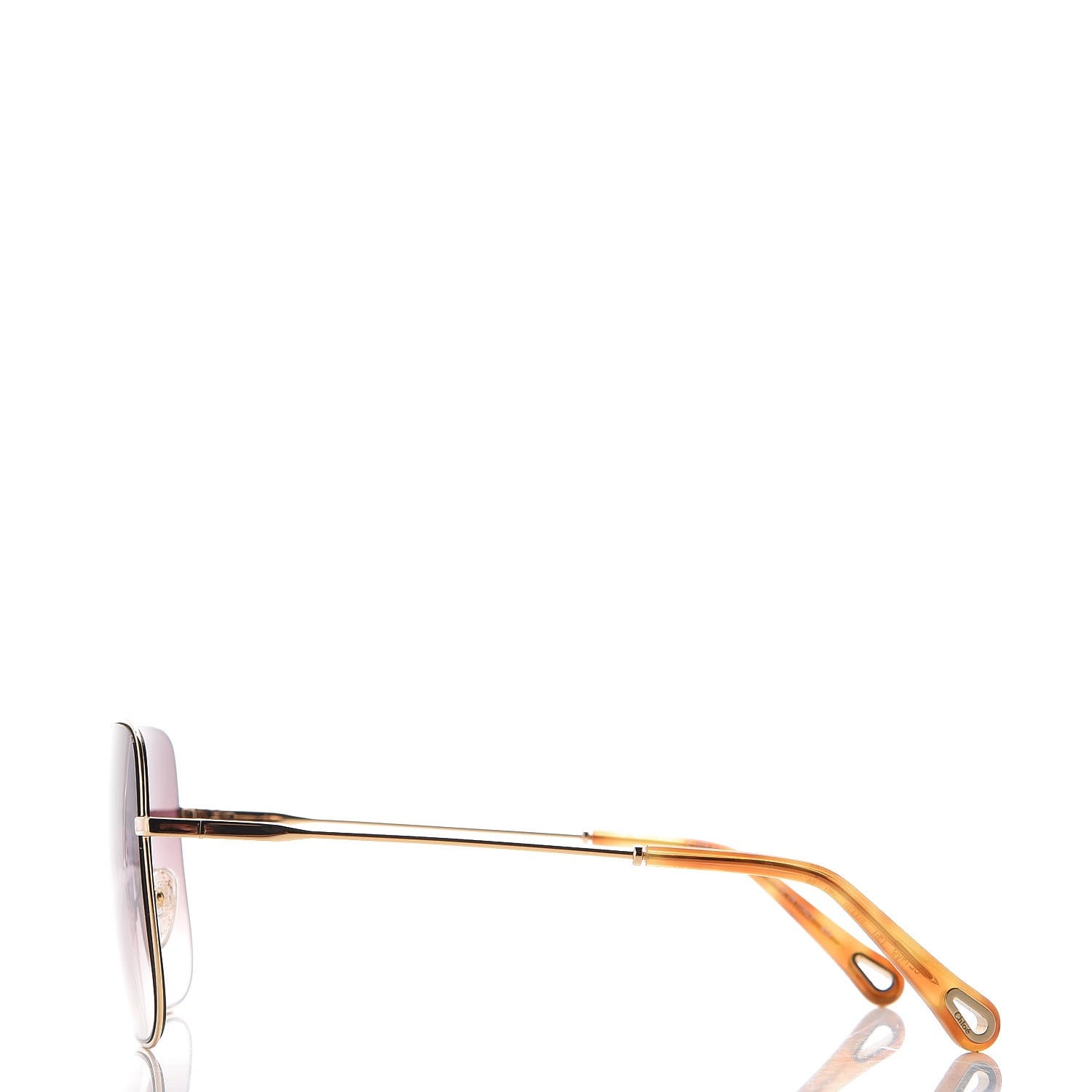 Chloe Square Aviator Sunglasses CE 140S Gold 3 of 7
