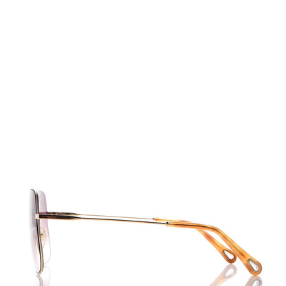 Chloe Square Aviator Sunglasses CE 140S Gold 3 of 7