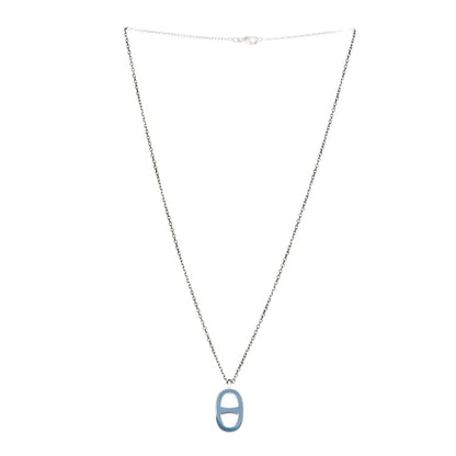Hermes Lacquered Iliade Pendant Necklace Bleu Paradis 1 of 7