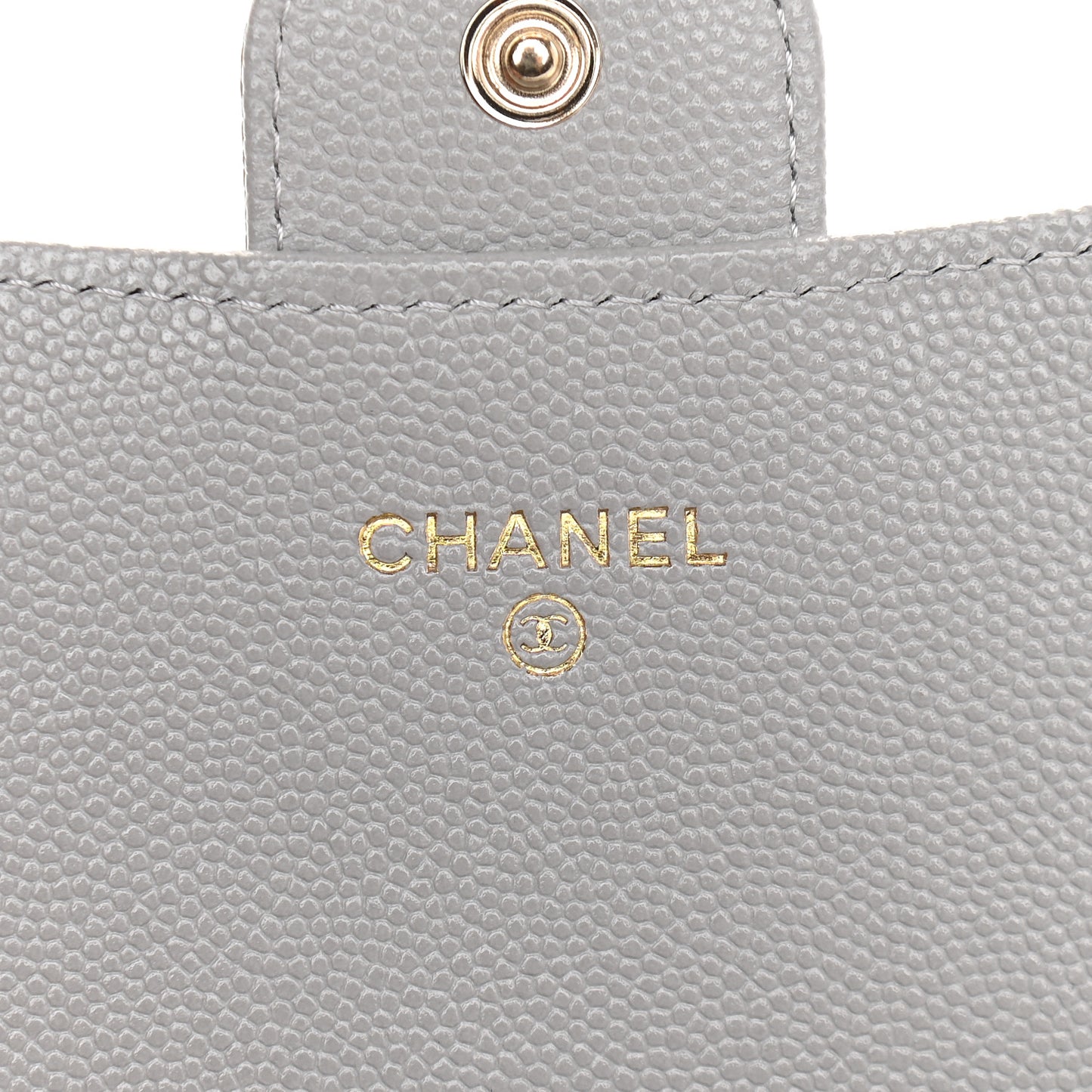 Caviar Quilted Phone Holder Wallet on Removable Chain Grey