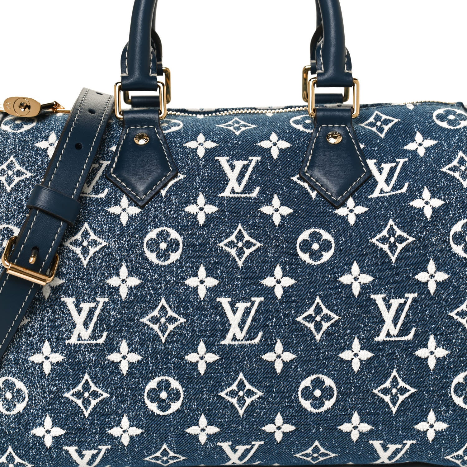 Louis Vuitton Monogram Jacquard Denim Speedy Bandouliere 25 Bleu 9 of 11