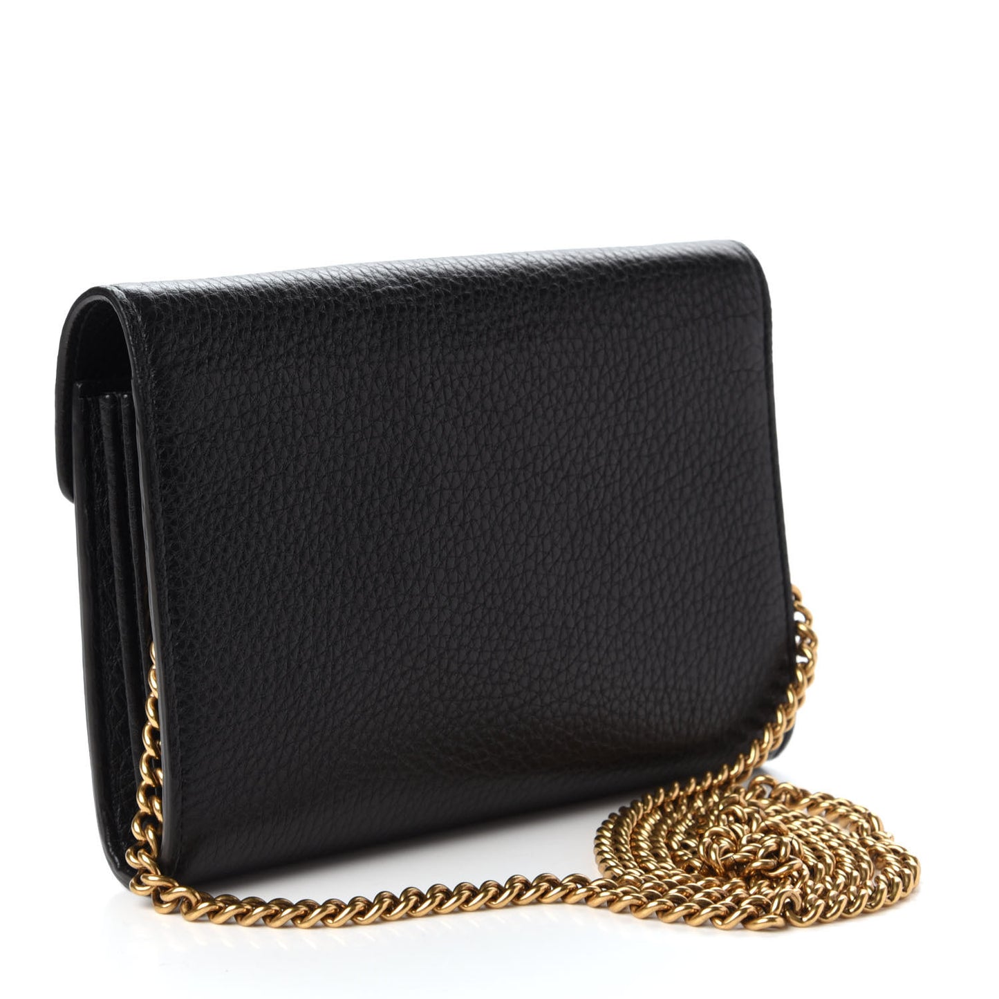 Calfskin GG Marmont Chain Wallet Black