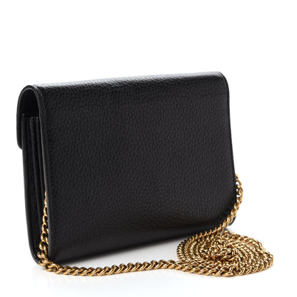 Gucci Calfskin GG Marmont Chain Wallet Black 3 of 10