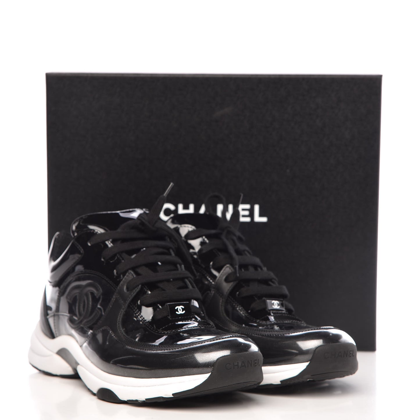 Calfskin Patent Transparent Sneakers 40.5 Black