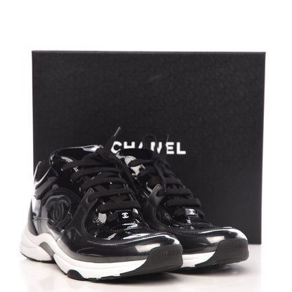 Chanel Calfskin Patent Transparent Sneakers 40.5 Black 9 of 9
