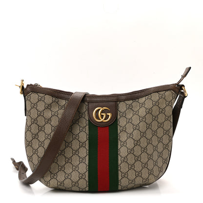 Gucci GG Supreme Monogram Web Small Ophidia Half Moon Hobo Brown 1 of 19