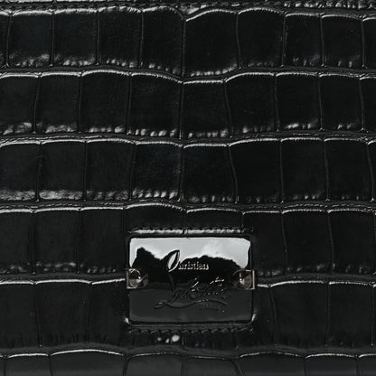 Christian Louboutin Crocodile Embossed Calfskin Kypipouch Travel Toiletry Case Black 6 of 10