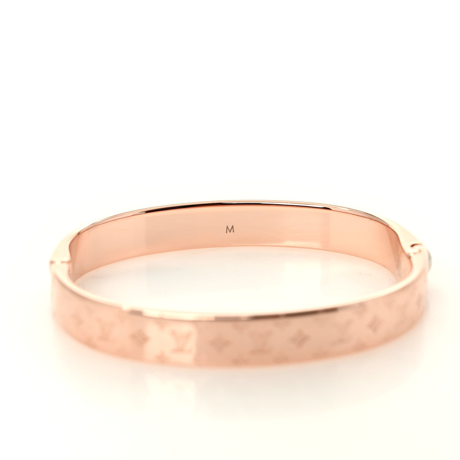 Louis Vuitton Brass Monogram Nanogram Cuff M Pink Gold 5 of 6