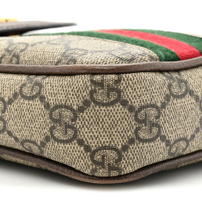 Gucci GG Supreme Monogram Web Ophidia Phone Crossbody Bag Beige New Acero 9 of 14