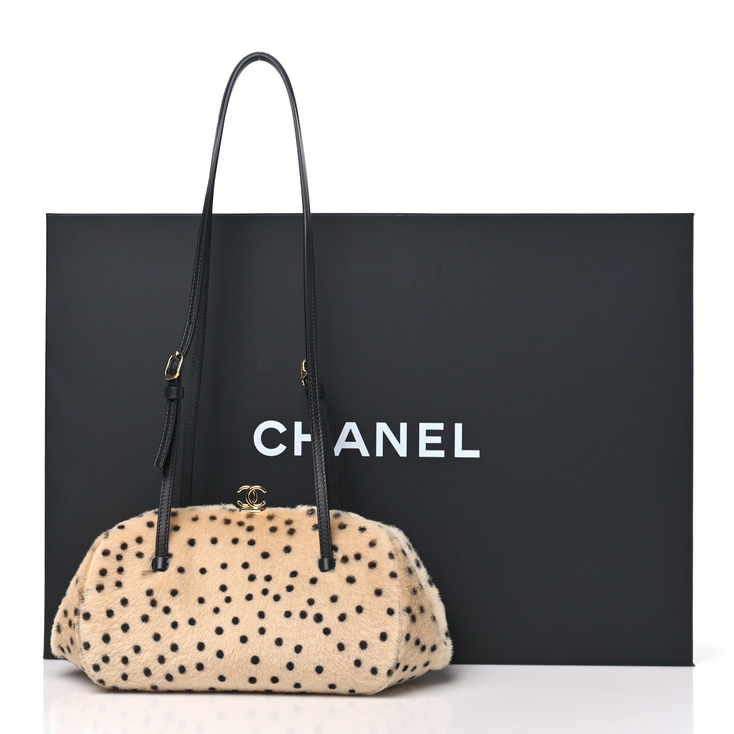 Chanel Pony Hair Cheetah Print Pretty CC Clutch With Strap Light Beige Black 11 of 11