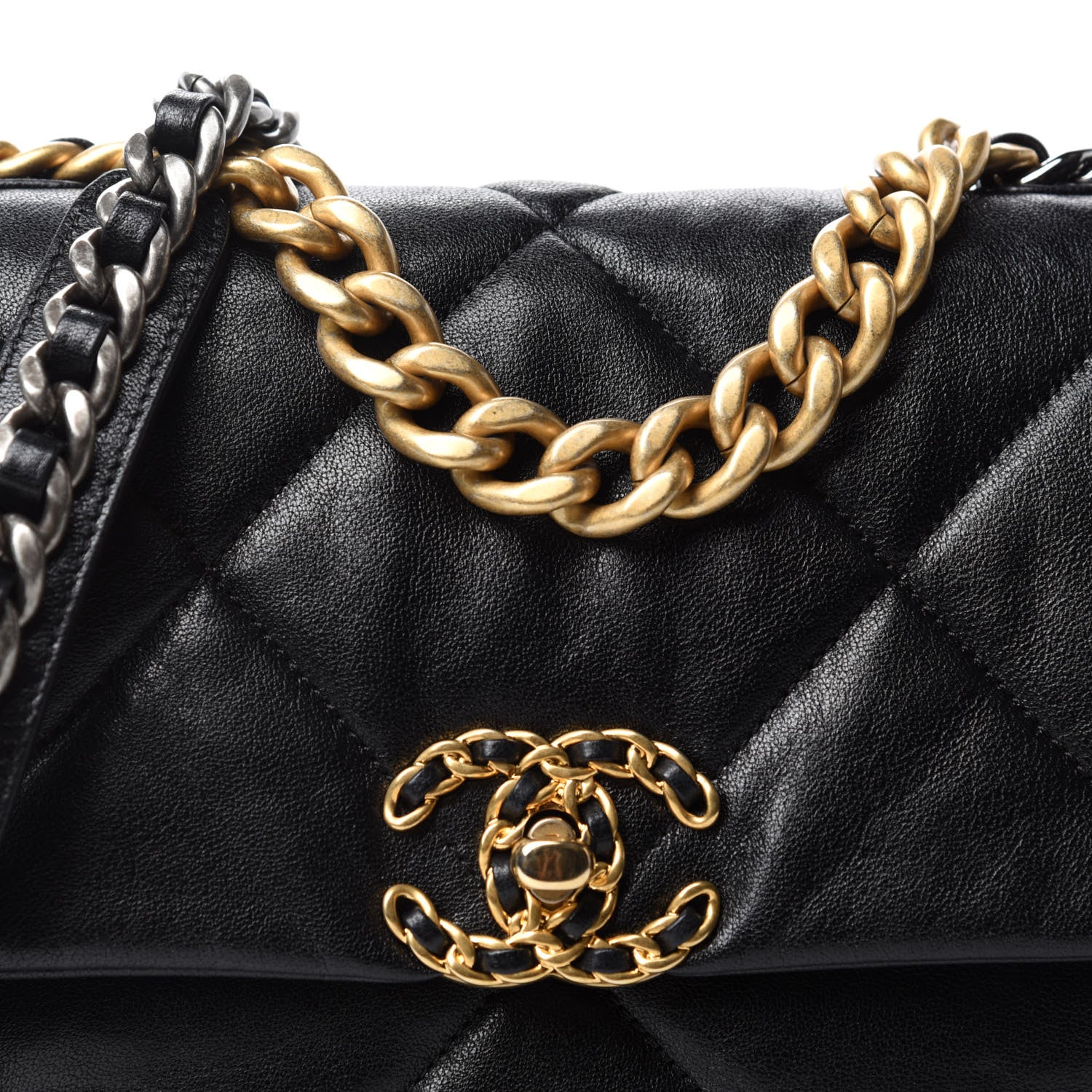 Chanel Goatskin Quilted Medium Chanel 19 Flap Black 10 of 11
