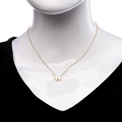 Cartier 18K Yellow Gold Mother Of Pearl Diamond Caresse D'Orchidees Par Necklace 2 of 7