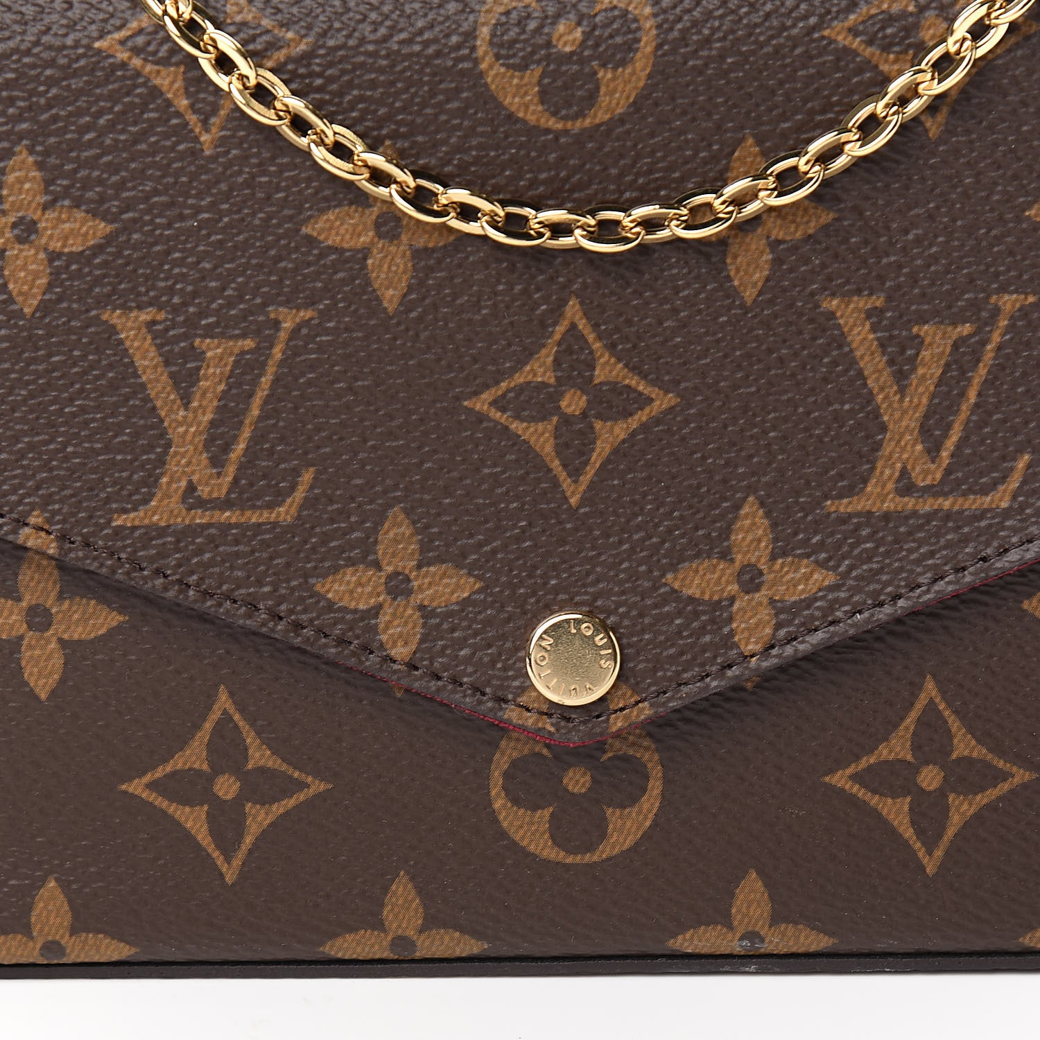 Louis Vuitton Monogram Pochette Felicie Chain Wallet Fuchsia 11 of 11