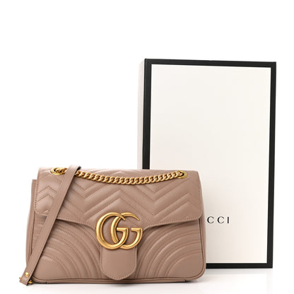 Gucci Calfskin Matelasse Medium GG Marmont Shoulder Bag Porcelain Rose 12 of 12