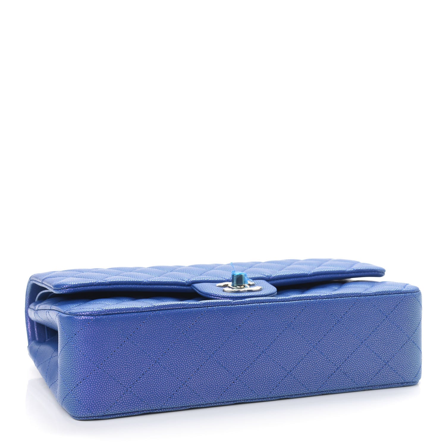 Chanel Iridescent Caviar Quilted Medium Double Flap Blue 4 of 9