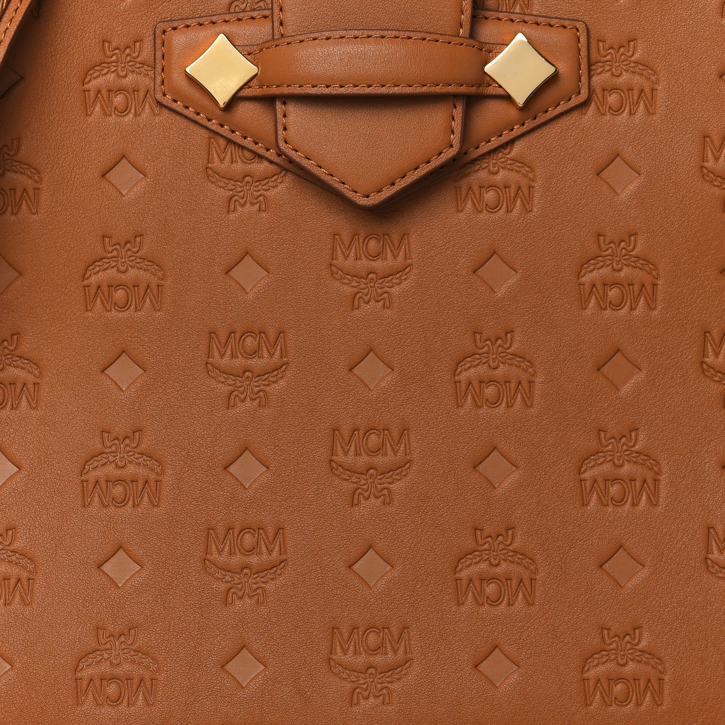 Calfskin Ottomar Monogram Medium Essential Tote Cognac
