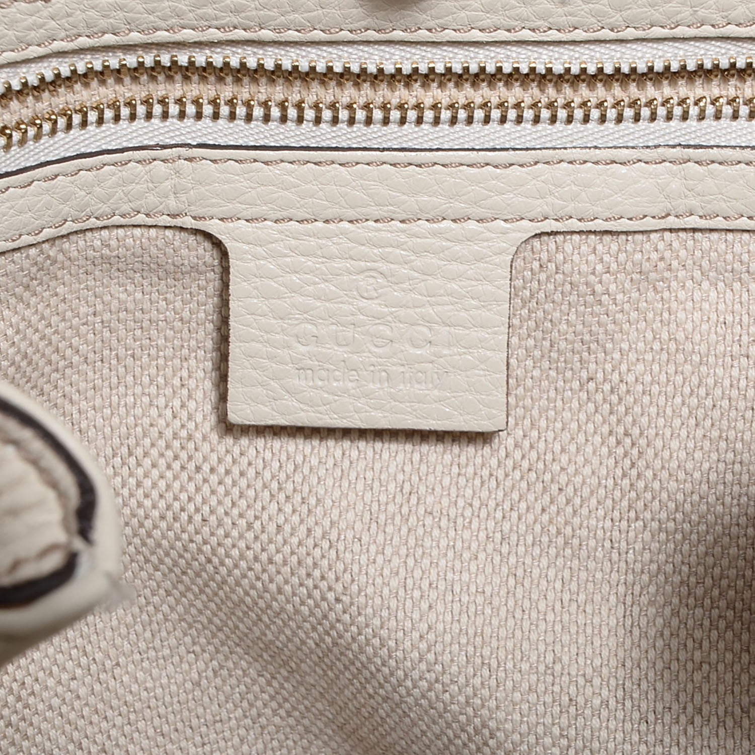 Gucci Pebbled Calfskin Medium Soho Chain Shoulder Bag Off White 6 of 9