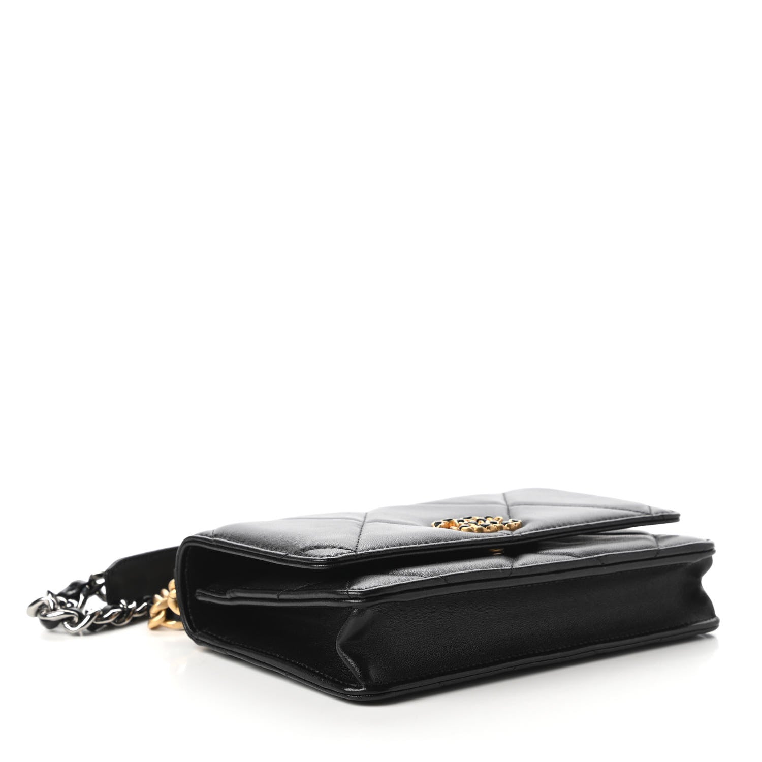 Chanel Lambskin Quilted Chanel 19 Wallet On Chain WOC Black 4 of 12