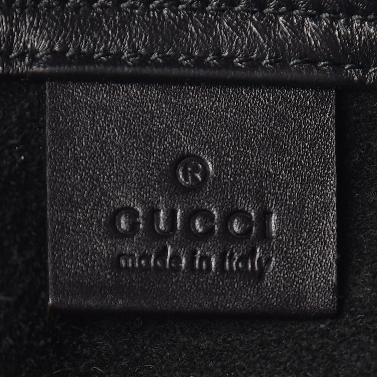 Calfskin Logo Drawstring Backpack Black