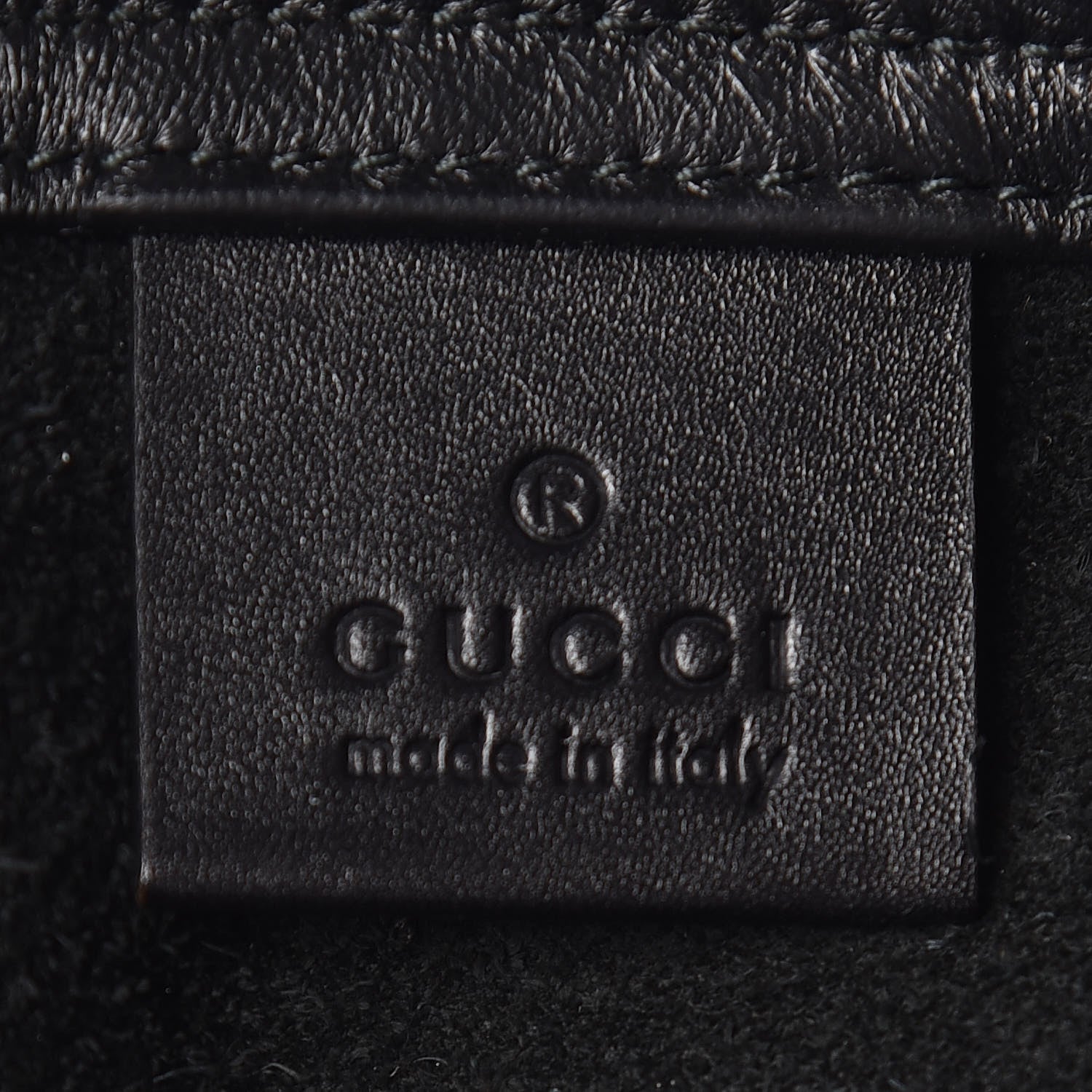 Gucci Calfskin Logo Drawstring Backpack Black 9 of 10