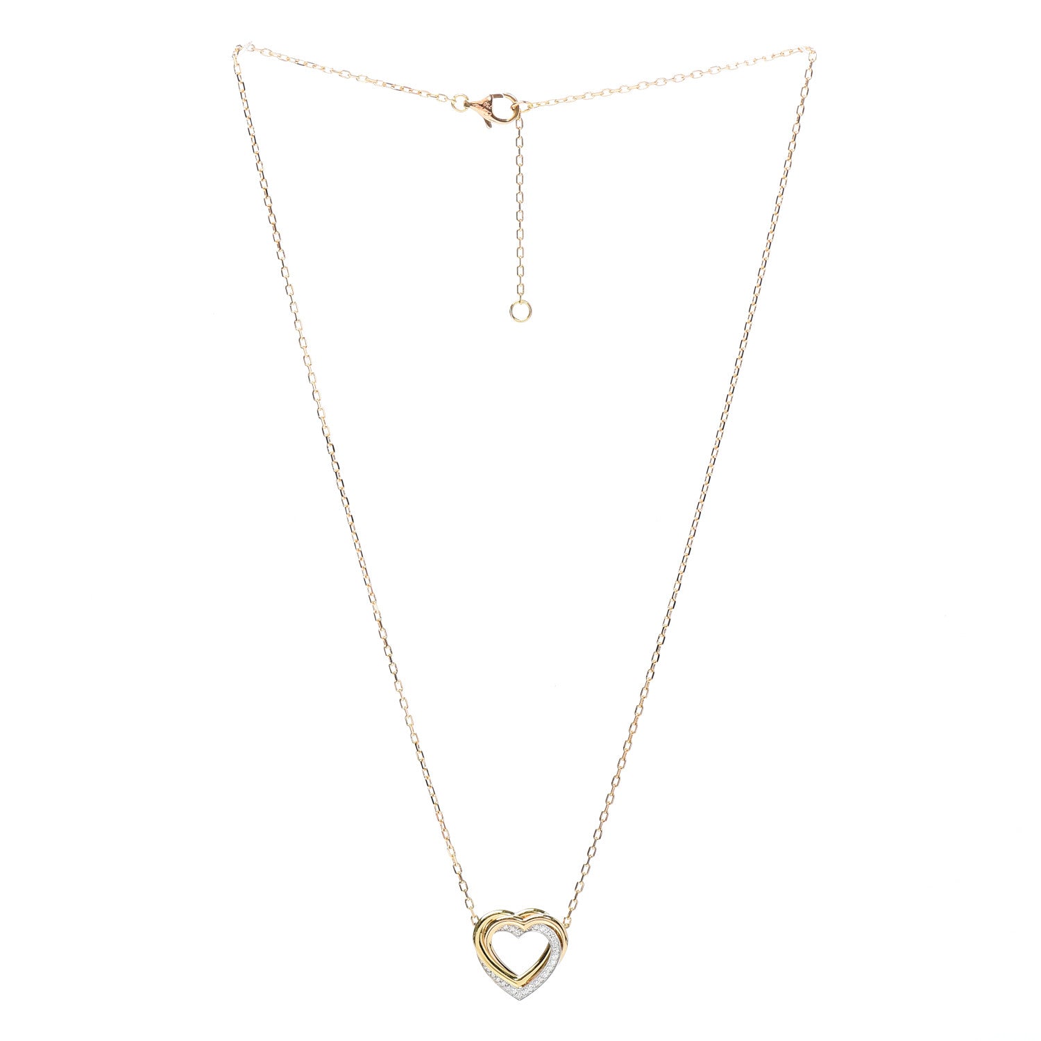 Cartier 18K Pink Yellow White Gold Diamond Trinity Heart Pendant Necklace 3 of 5