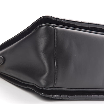 Mulberry Calfskin Crocodile Embossed Small Classic Stud Tote Black 9 of 11